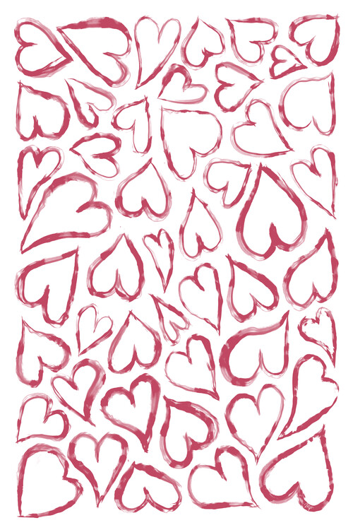 Levně Plakát, Obraz - Red Heart Shapes, Martina, 26.7 × 40 cm