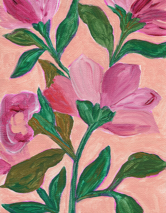 Levně Plakát, Obraz - Pink Blossoms, Nikita Jariwala, 30 × 40 cm