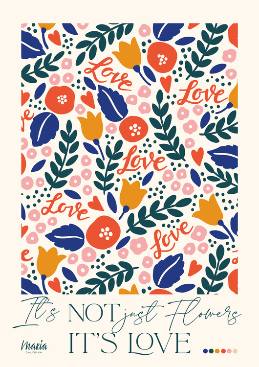 Levně Plakát, Obraz - About Love. Tiny Flowers, Maria Galybina, 30 × 40 cm