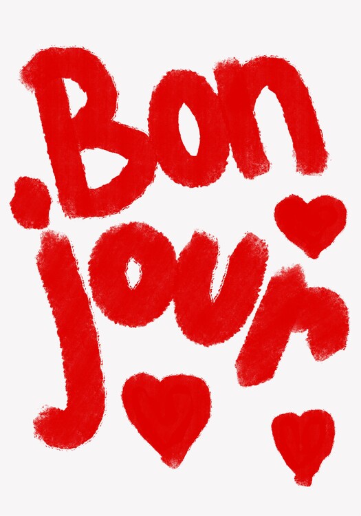 Poster Bonjour Hearts