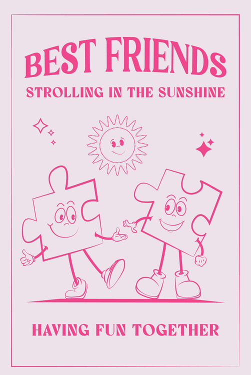 Levně Plakát, Obraz - Best Friends, Oju Design, 26.7 × 40 cm