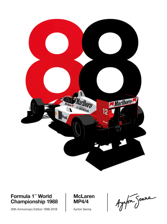 T-shirt Ayrton Senna 1988: McLaren MP4/4 Formula 1