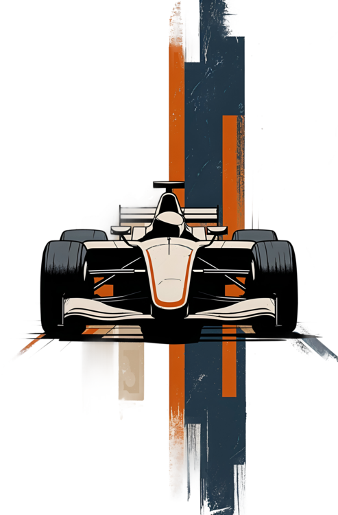 T-shirt Retro F1 Grand Prix Artwork – Bold Abstract Design