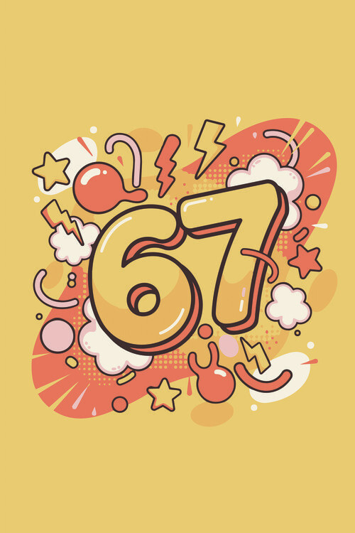 Poster Six Seven - 67 yellow