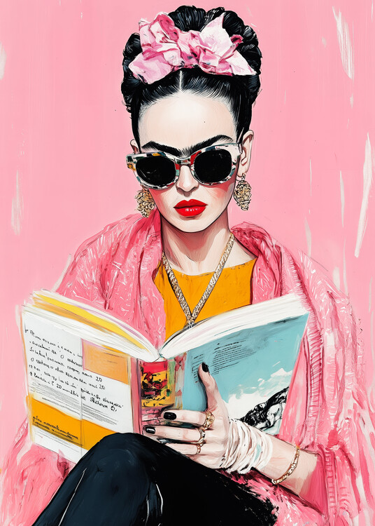 Poster Frida Reading Book