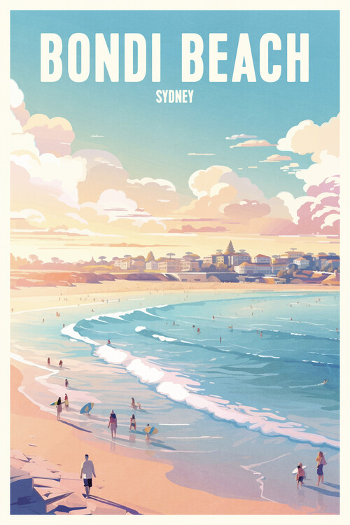 Levně Plakát, Obraz - Bondi Beach, thomas chedeville, 26.7 × 40 cm