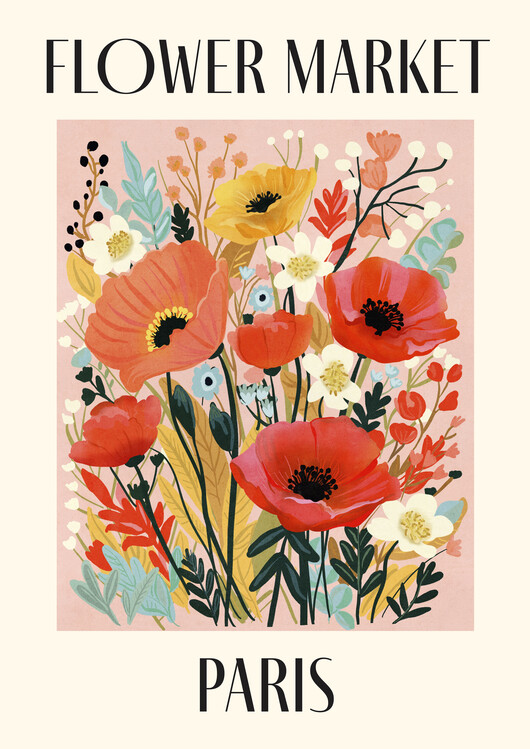 Poster Flower Market Paris France