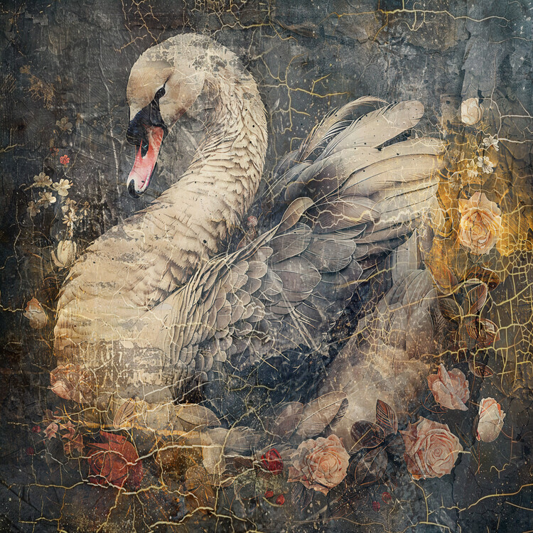 Levně Plakát, Obraz - Floral Animals Vintage Art Illustration 25, Rafal Kulik, 40 × 40 cm