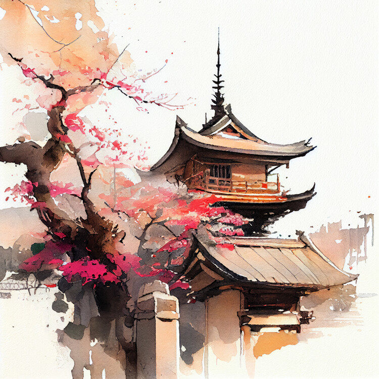 Poster Japan World Watercolor Painting (8)
