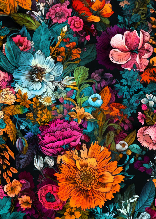 Levně Plakát, Obraz - Meadow flowers 6, Justyna Jaszke, 30 × 40 cm