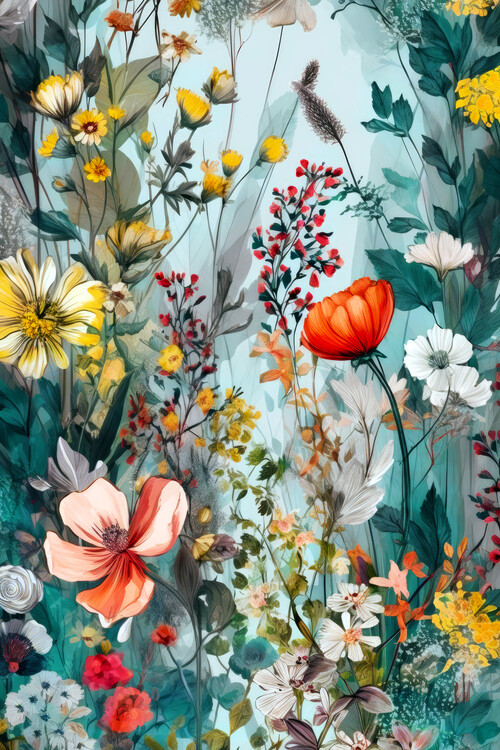Levně Plakát, Obraz - Meadow flowers 5, Justyna Jaszke, 26.7 × 40 cm