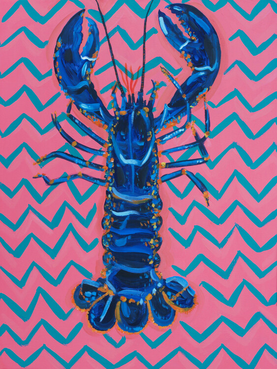 Plakát Lobster On Zigzag