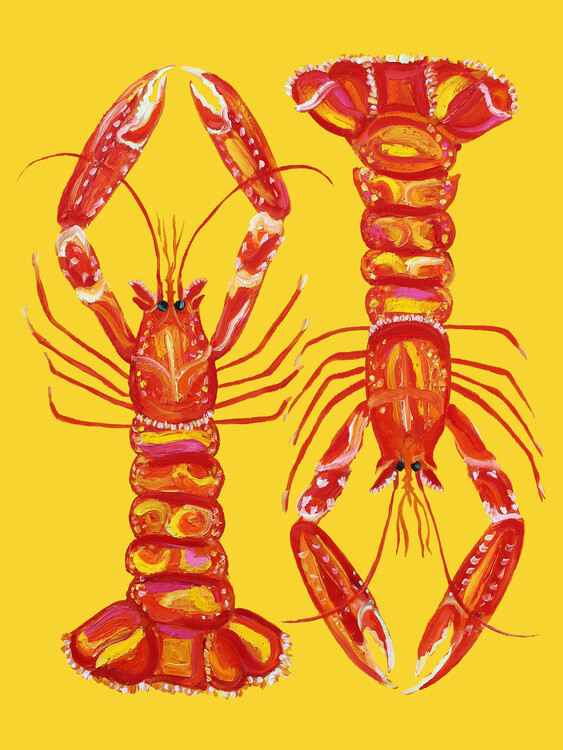 Plakát Langoustines On Yellow