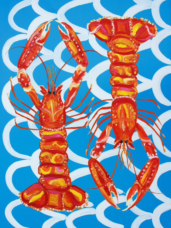 Plakát Langoustines On Blue