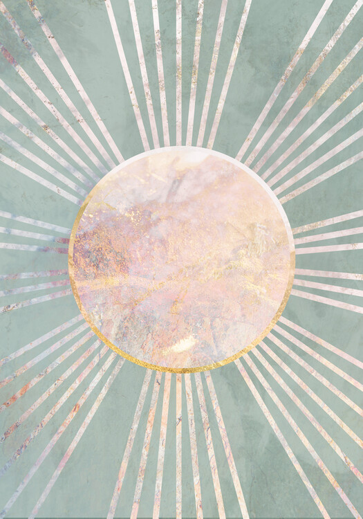 Plakát Sage Green Boho Sun Rays