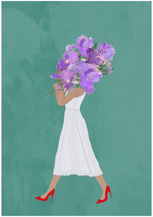 Levně Plakát, Obraz - Boho Dress Iris teal, Sarah Manovski, 30 × 40 cm