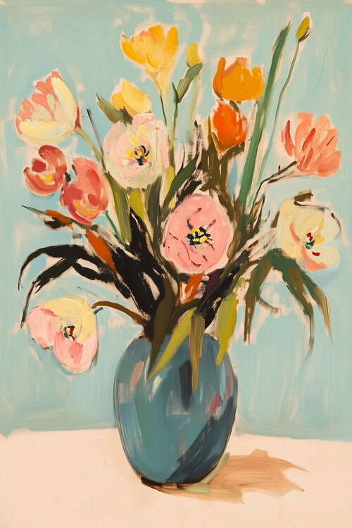 Plakát Colorful Flowers in Vase