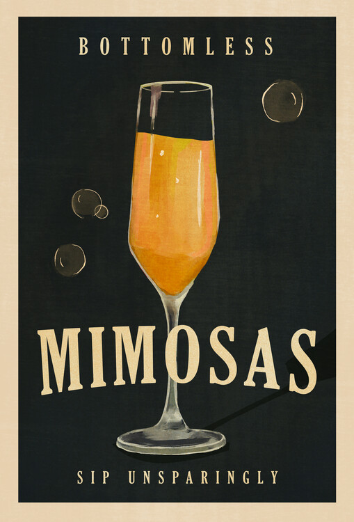 Levně Plakát, Obraz - Bottomless Mimosas Art Deco Cocktail Bar Art, The Whiskey Ginger, 26.7 × 40 cm