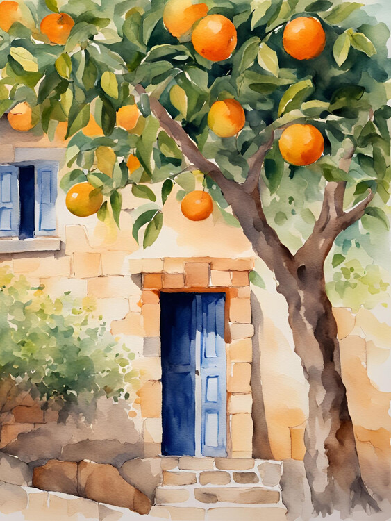 Levně Plakát, Obraz - Orangetree, Ohkimiko, 30 × 40 cm