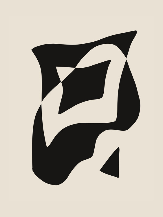 Poster Bold Black And White Geometric Composition
