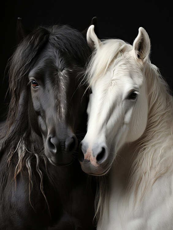 Plakát Bw Horses 3