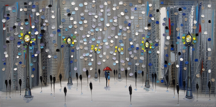 Levně Plakát, Obraz - Night City Park, Ekaterina Ermilkina, 40 × 20 cm