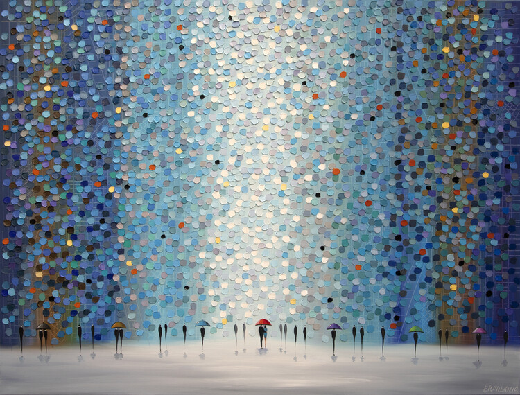 Levně Plakát, Obraz - Umbrellas At Night, Ekaterina Ermilkina, 40 × 30 cm