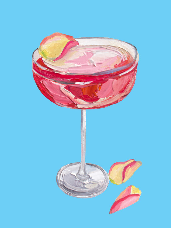 Plakát Sparkling Rose Gin Cocktail