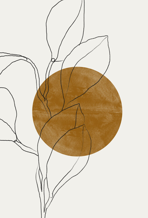 Poster Line Leaf Harmony