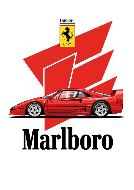 Футболка Ferrari F40 in the Spirit of Marlboro Racing