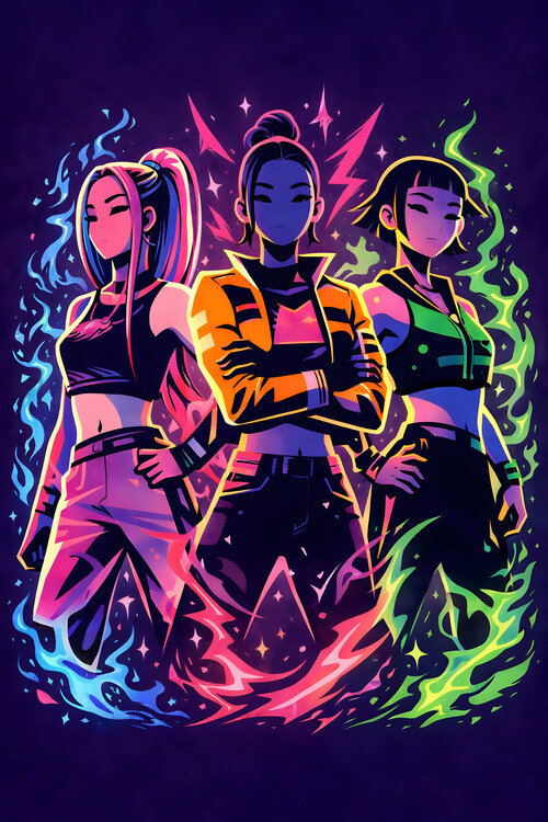 Poster K-Pop Girl Group Poster – Modern Pop Culture Art Print