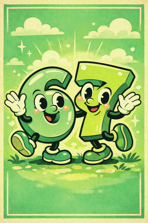 Poster Six Seven - 67 green