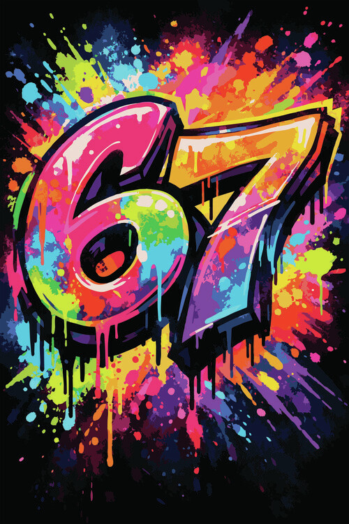 Poster Six Seven - 67 graffiti