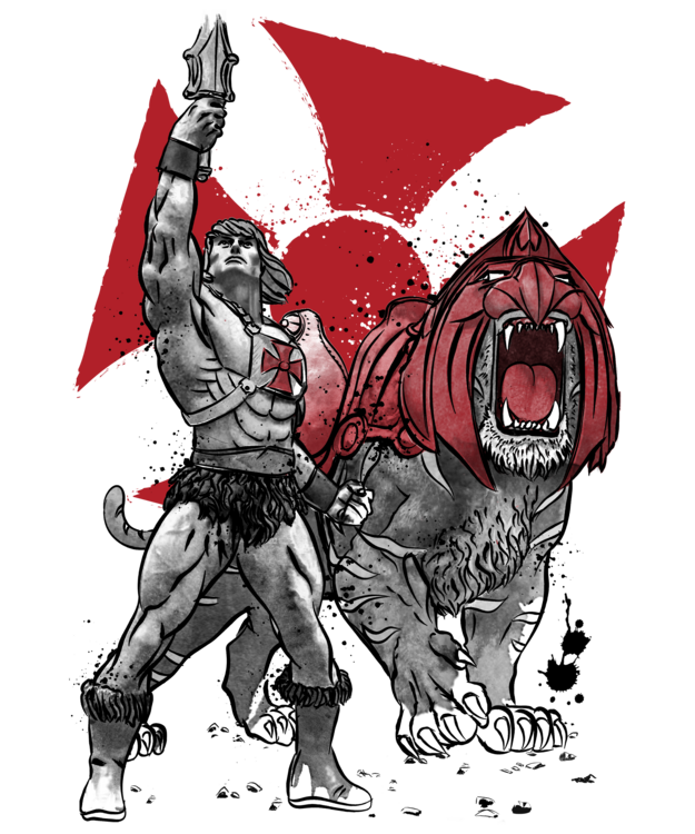 Camisola Prince Adam and battle cat sumi e