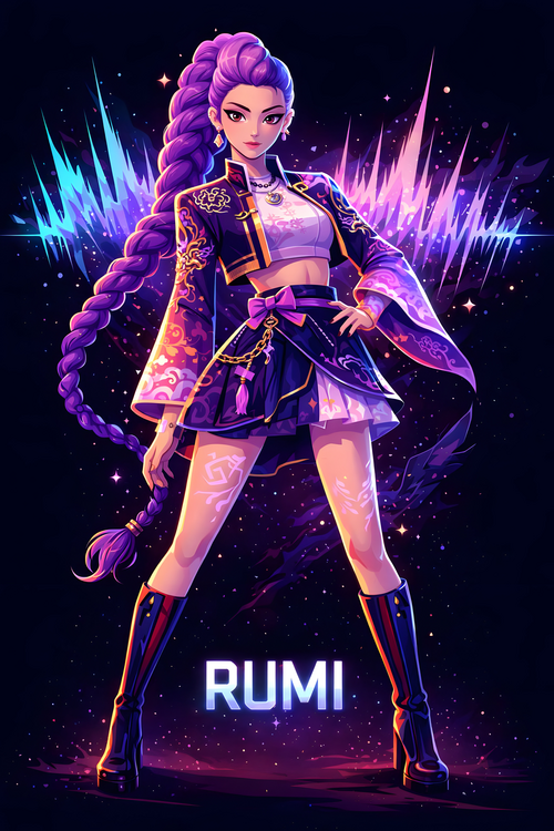 Poster Rumi K-Pop Demon Hunter Poster – Leader Stage Art Print