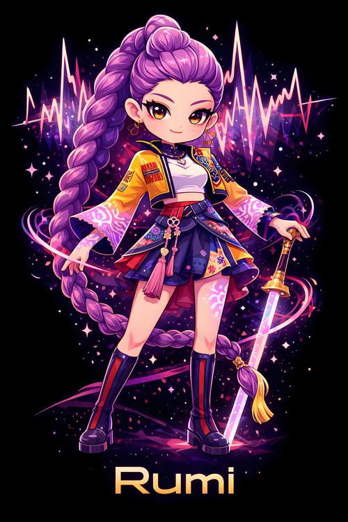 Poster Rumi Performance Poster – K-Pop Demon Hunter Chibi Style