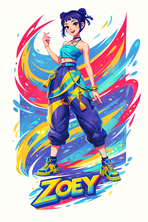 Poster Zoey K-Pop Demon Hunter Poster – Energetic Idol Art Print