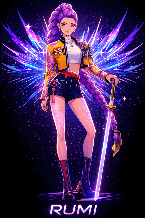 Canvas Print Rumi K-Pop Fantasy Artwork – Contemporary Music Art Print