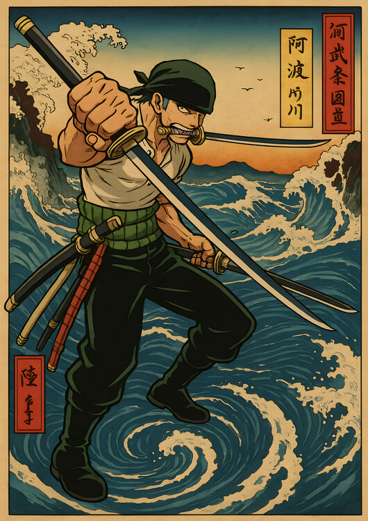 Poster Japan Kanagawa Wave Anime Poster