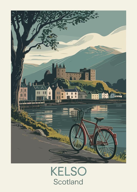 Poster Kelso Scotland Cityscape Travel