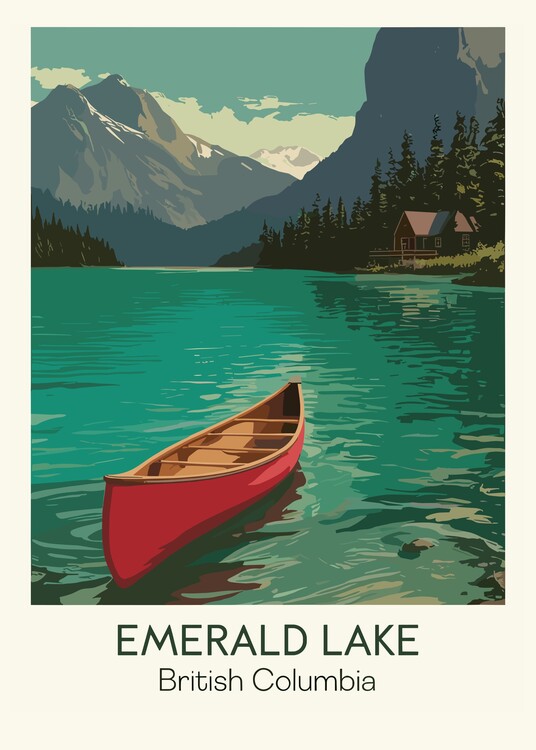 Poster Emerald British Columbia Cityscape Travel
