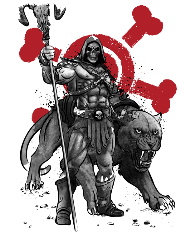 T-shirt Evil Lord and destruction panther sumi e