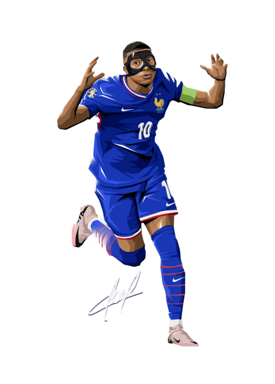 T-shirt French Football Player Number 10 Celebrating Goal