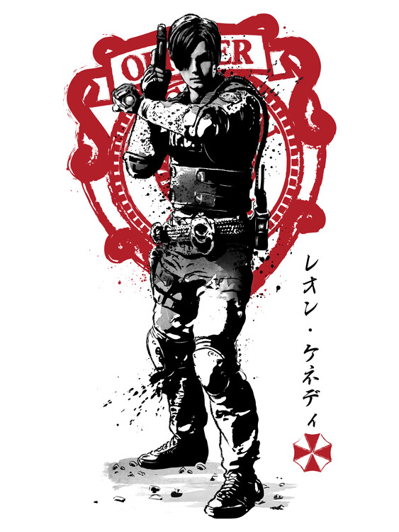 Canvas Print Rookie cop sumi e