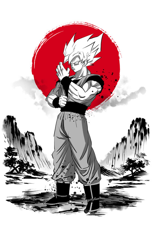 Obraz na plátně Red sun SSJ Warrior