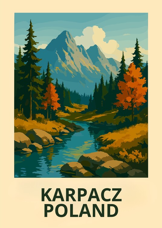 Poster Karpacz Poland Landscape Travel