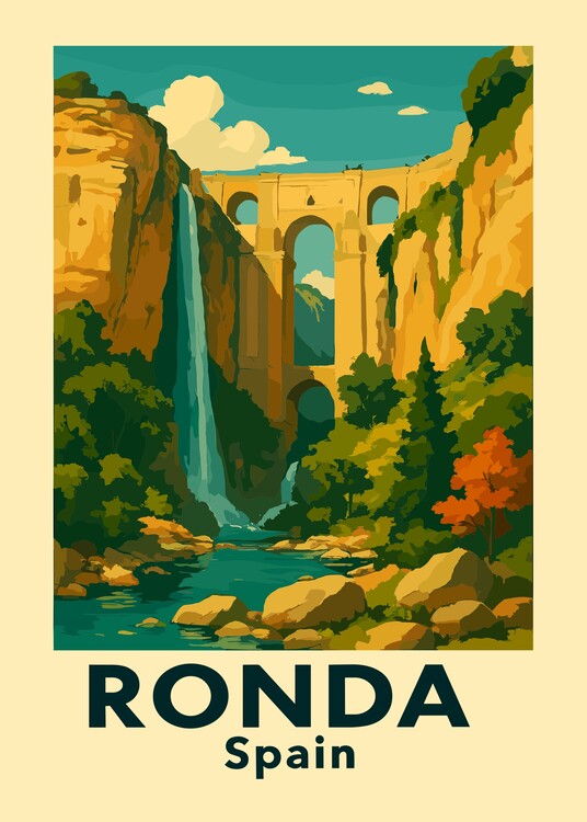 Poster Ronda Spain Landscape Travel