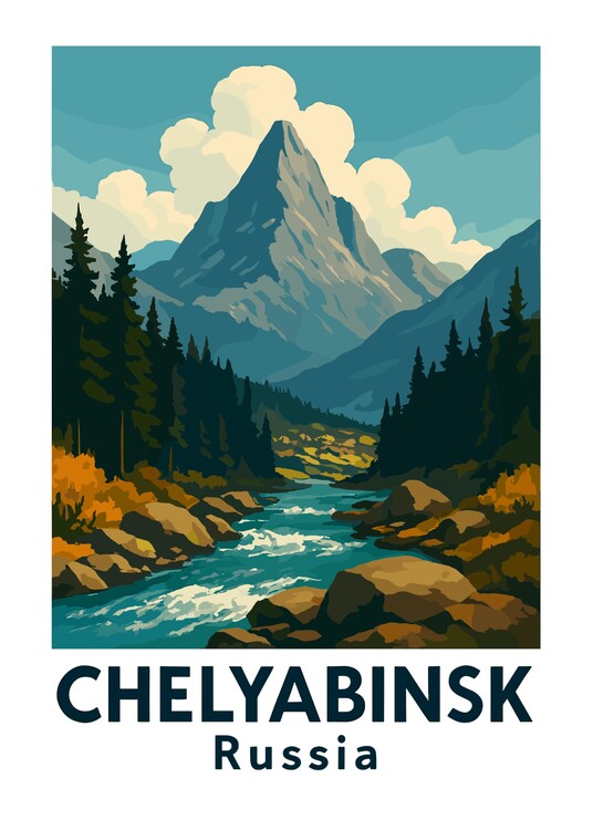 Poster Chelyabinsk Russia Landscape Travel