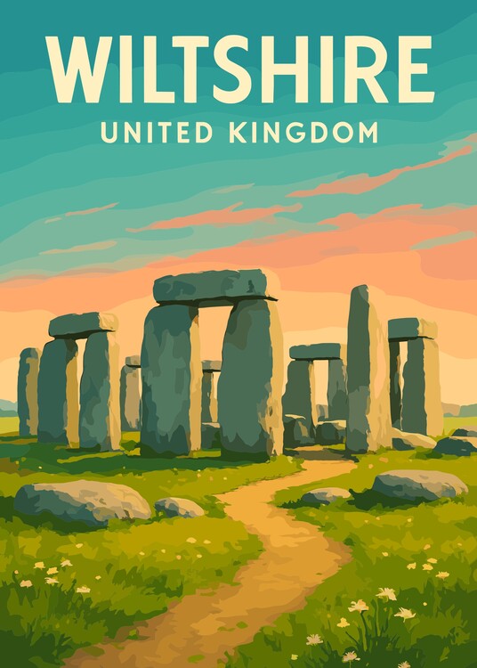 Poster Wiltshire United Kingdom Landscape