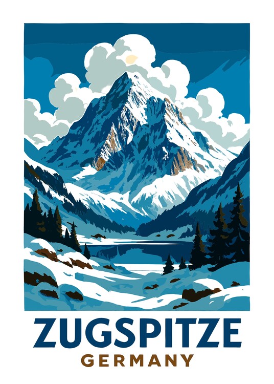 Poster Zugspitze Germany Landscape Travel
